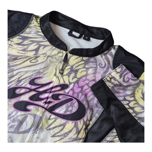 Harley Davidson Mesh Riding Jacket H-D Graphic Purple Yellow 2013 Women's L Tall - Picture 1 of 9